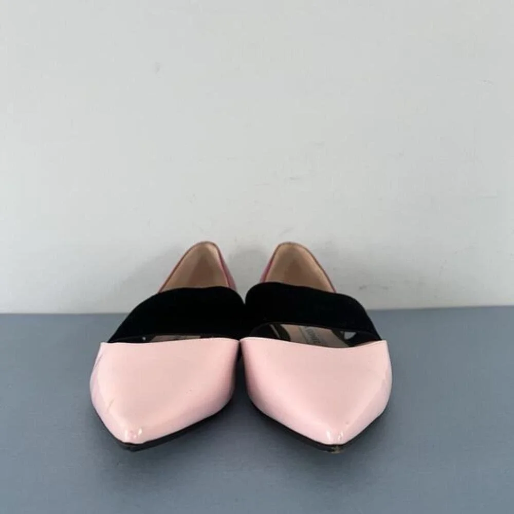 Andrea Gomez Dakota Pink Leather Pointed Toe Ballerina Flats